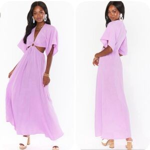 Show Me Your Mumu Dana Lilac Cutout Maxi Dress with Ring Detail - Size Medium